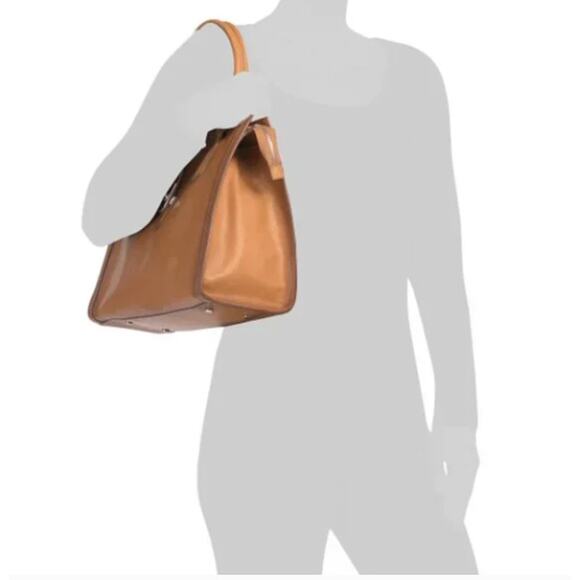 CAVALCANTI Italian Designer Leather Satchel Shoulder Bag Brown Luxury Timeless - Picture 14 of 14